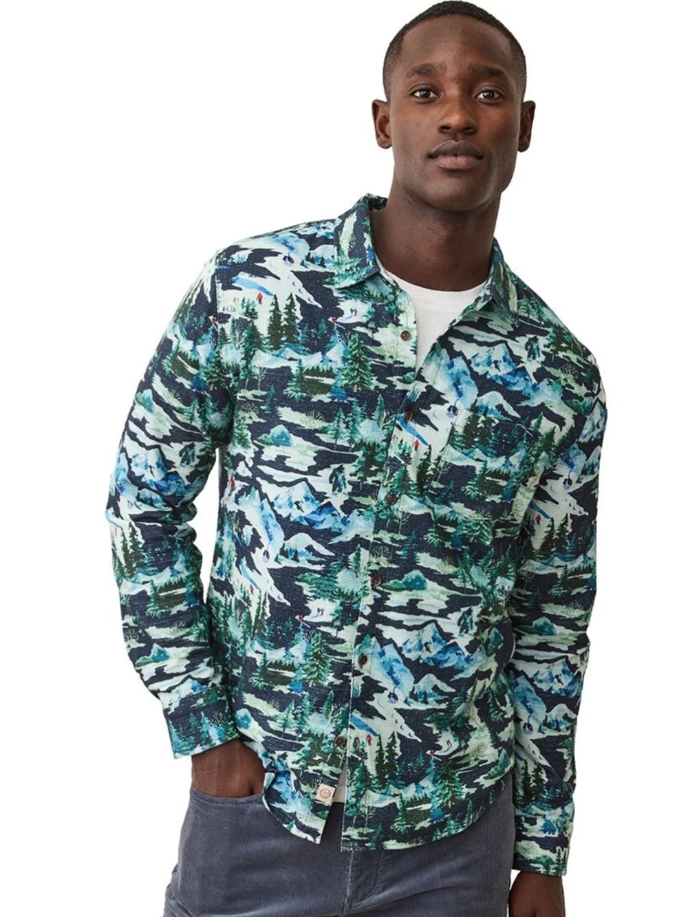 Marine Layer Blue-Green Printed Lightweight Shirt Jacket